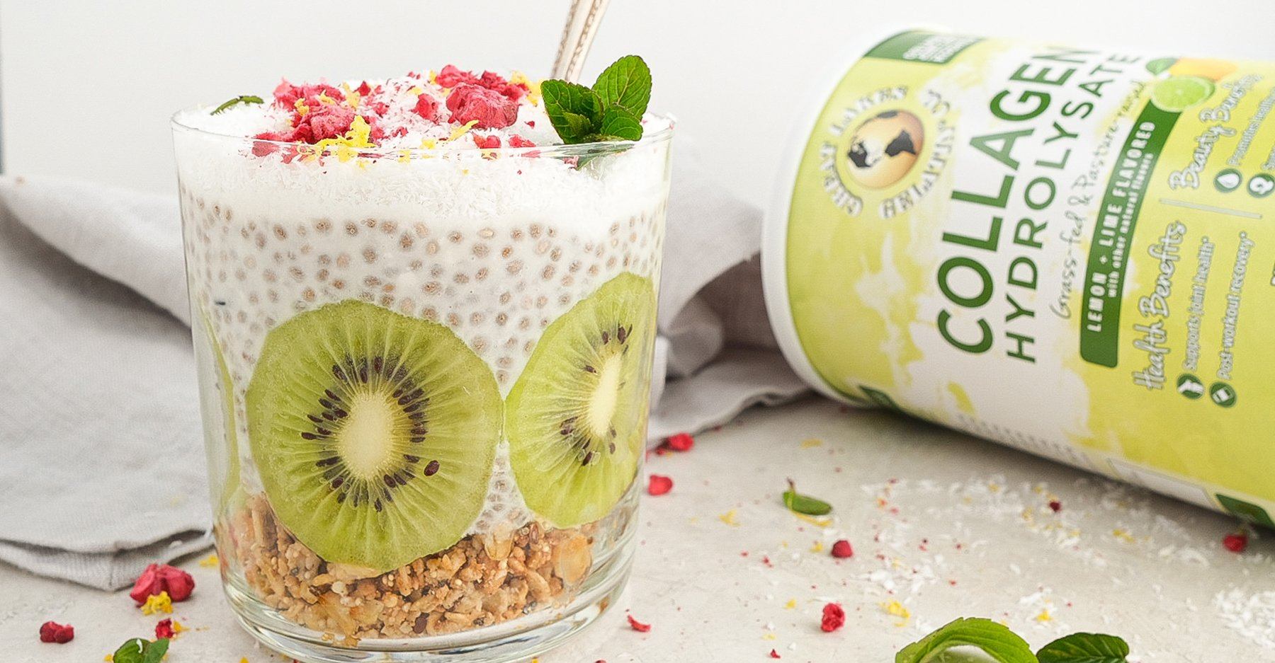 Lemon Lime Collagen Chia Pudding | Great Lakes Wellness