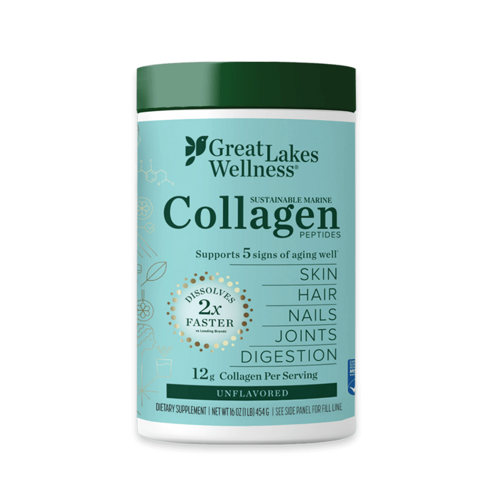 Great Lakes Wellness Marine Collagen Bundle with 16oz collagen and 20 stick packs, wild-caught and sustainable.