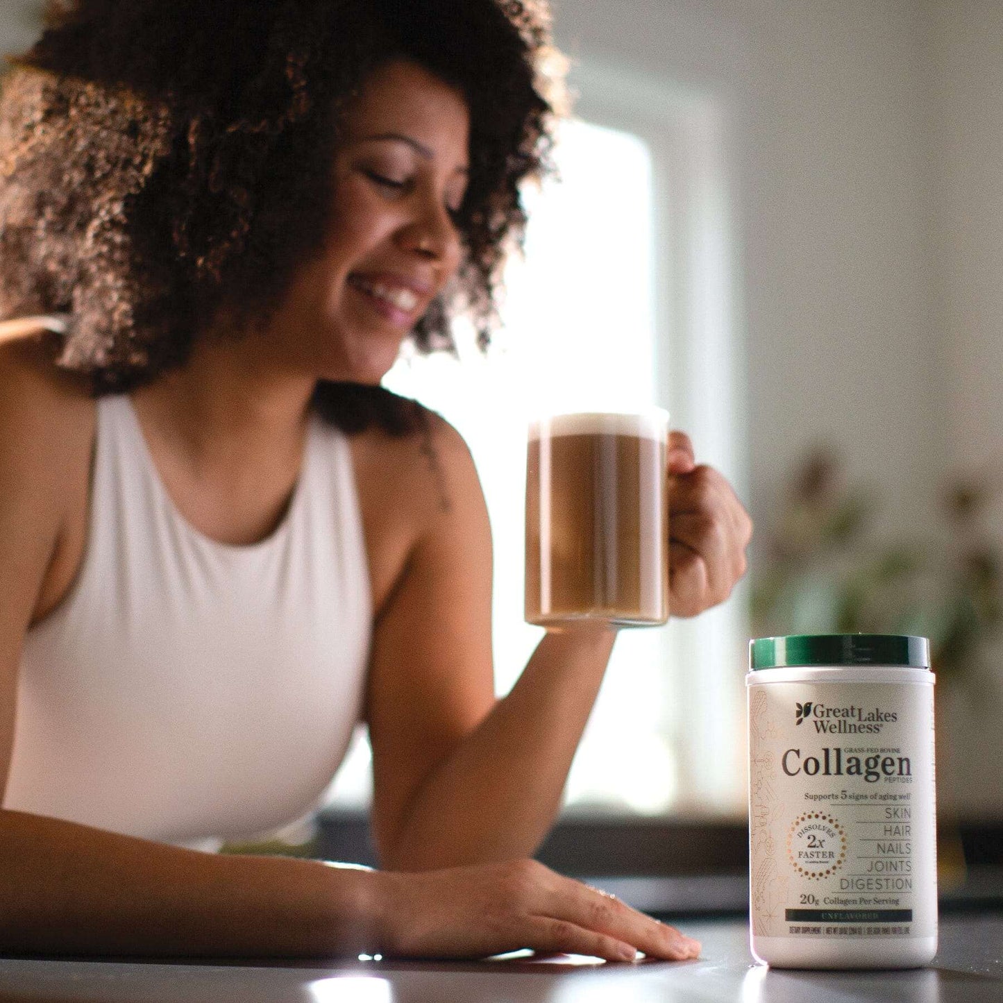 16oz Collagen Peptides 2-pack with grass-fed collagen supports skin, hair, nails, joints, and digestion.