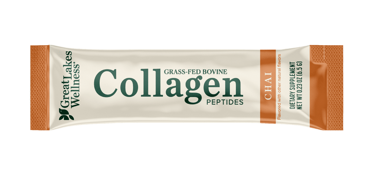 12ct Flavored Collagen Peptide Variety Pack with Chai flavor stick.