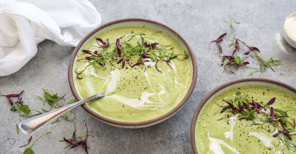 Cream of Asparagus Soup with Coconut Collagen Drizzle | Great Lakes ...