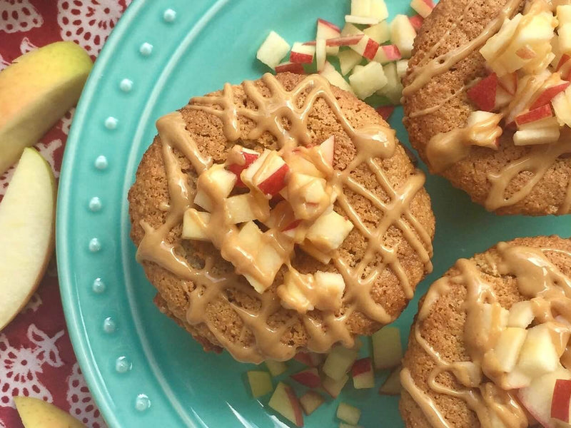 Apple Cupcakes with Peanut Butter Drizzle