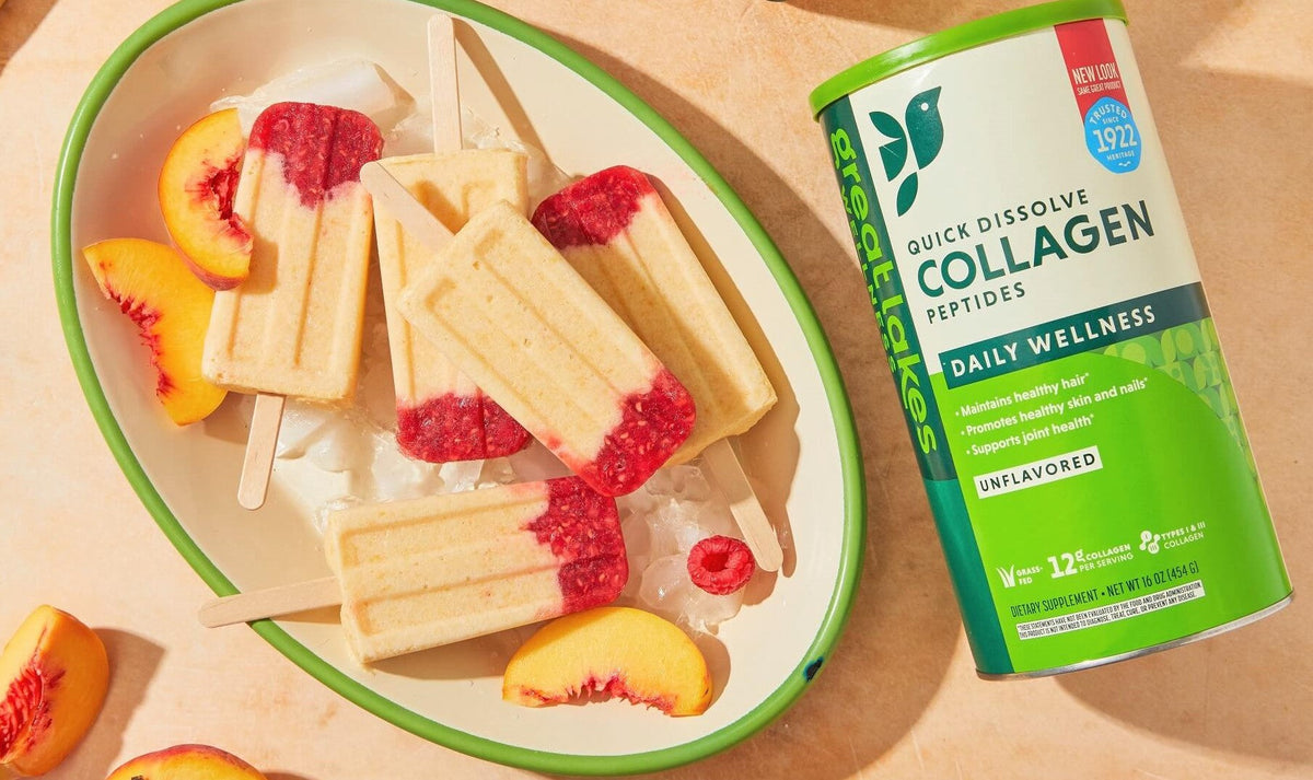 Peach Raspberry Collagen Popsicles