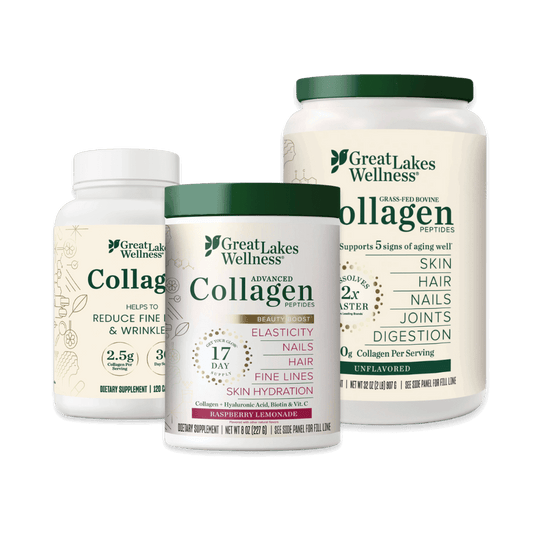 Total Beauty Bundle with collagen peptides, capsules for radiant skin, strong nails, and healthy hair