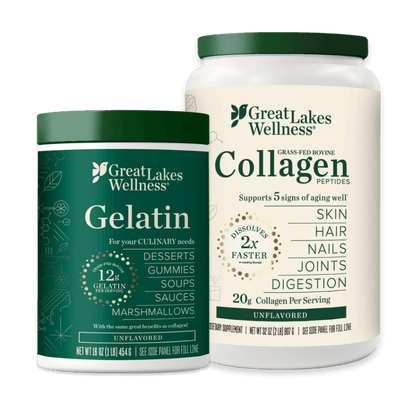 Gelatin and Collagen Bundle with grass-fed peptides and beef gelatin for skin, hair, nails, and recipes