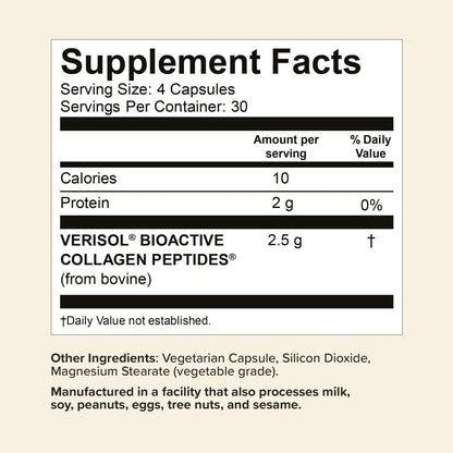 Great Lakes Wellness Collagen Capsules with 2.5g VERISOL collagen peptides for skin, hair, and nail health