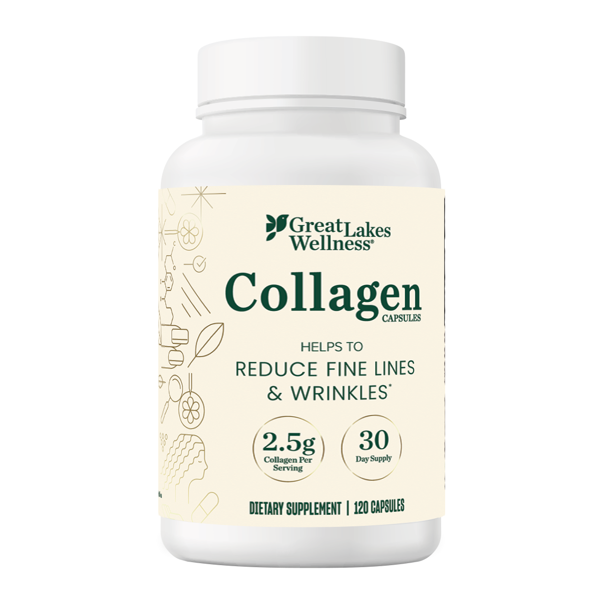 Unflavored Collagen Bundle with Collagen Peptides 32oz, stick packs, and capsules for skin, hair, nails, joints, and digestion support