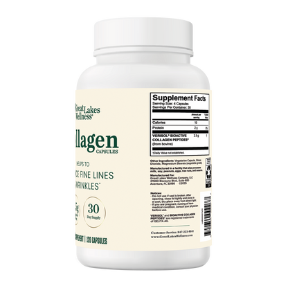 Unflavored Collagen Bundle with 32oz tub, stick packs, and capsules for skin, hair, nails, joints, and digestion support