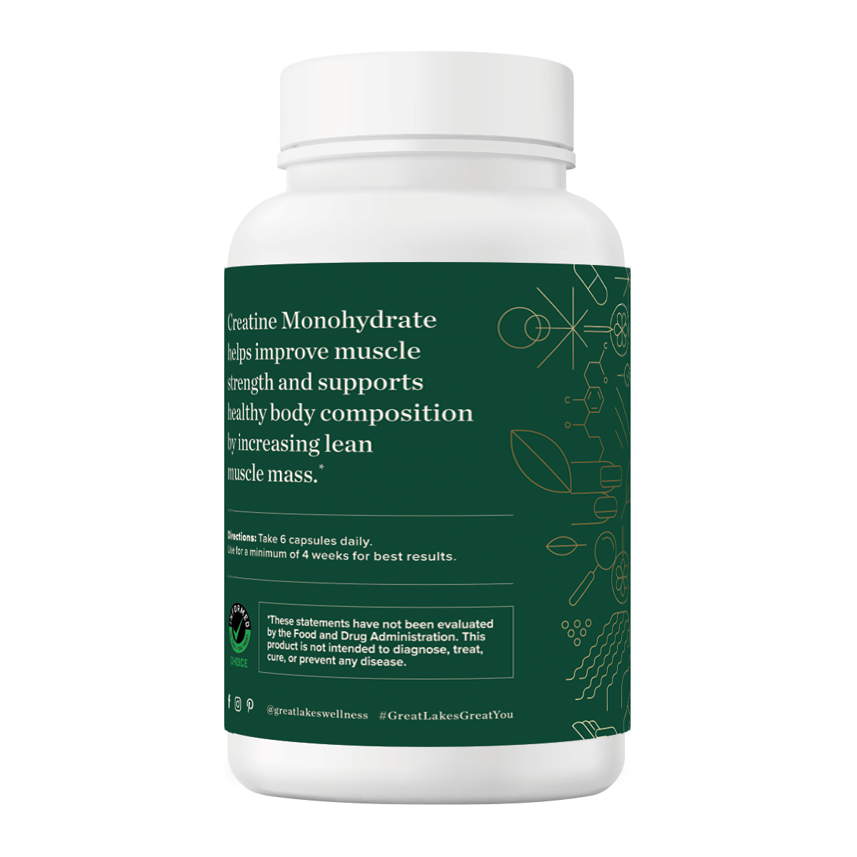 Great Lakes Wellness Capsules trio bundle with Creatine, Collagen, and Colostrum for strength, beauty, and immunity support