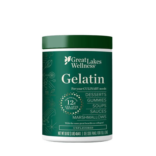 Gelatin and Collagen Bundle with grass-fed peptides for skin, hair, nails, joints, and digestion support in dissolvable powder tubs