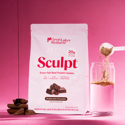 Sculpt Grass-Fed Beef Protein Isolate for Women – Double Dark Chocolate