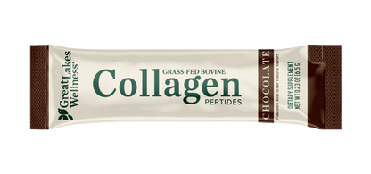 Great Lakes Wellness flavored collagen peptide chocolate stick pack dietary supplement