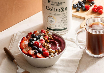 Collagen Starter Bundle with collagen peptides and flavored servings for skin, hair, nails, joints, and digestion support